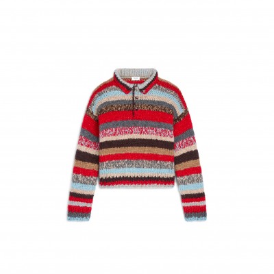 CELINE POLO SWEATER IN MOULINE ALPACA AND WOOL RY0QH2V08.GDR9